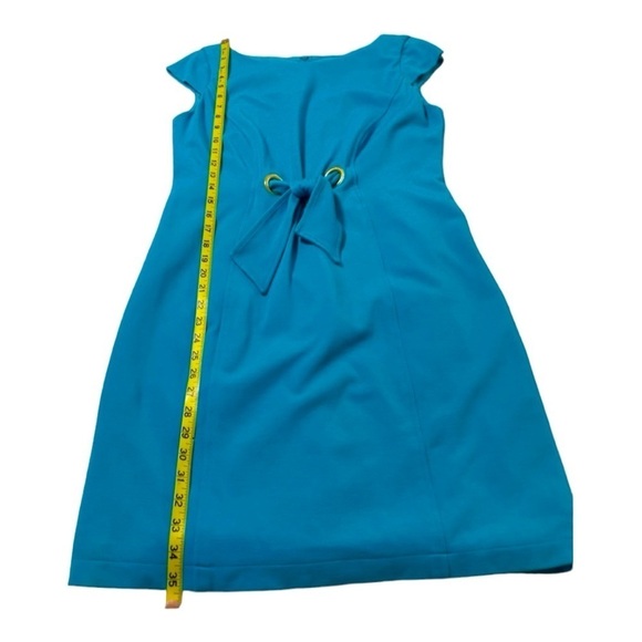 JUST TAYLOR FIT AND FLARE AQUA BLUE DRESS Size 4. - Picture 6 of 12